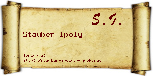 Stauber Ipoly névjegykártya